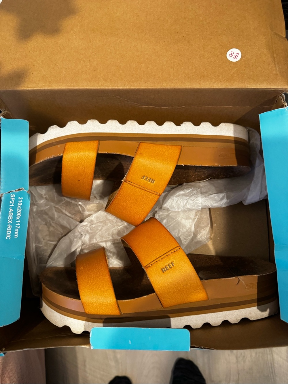 Reef Women's Orange Double-Strap Platform Slide Sandals